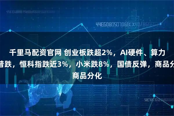 千里马配资官网 创业板跌超2%，AI硬件、算力股普跌，恒科指跌近3%，小米跌8%，国债反弹，商品分化