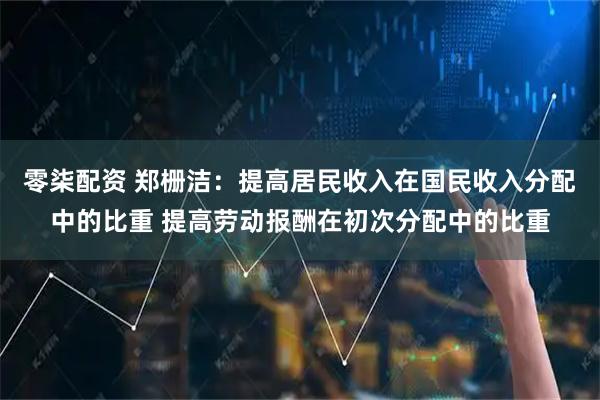 零柒配资 郑栅洁:提高居民收入在国民收入分配中的比重 提高劳动报酬在初次分配中的比重